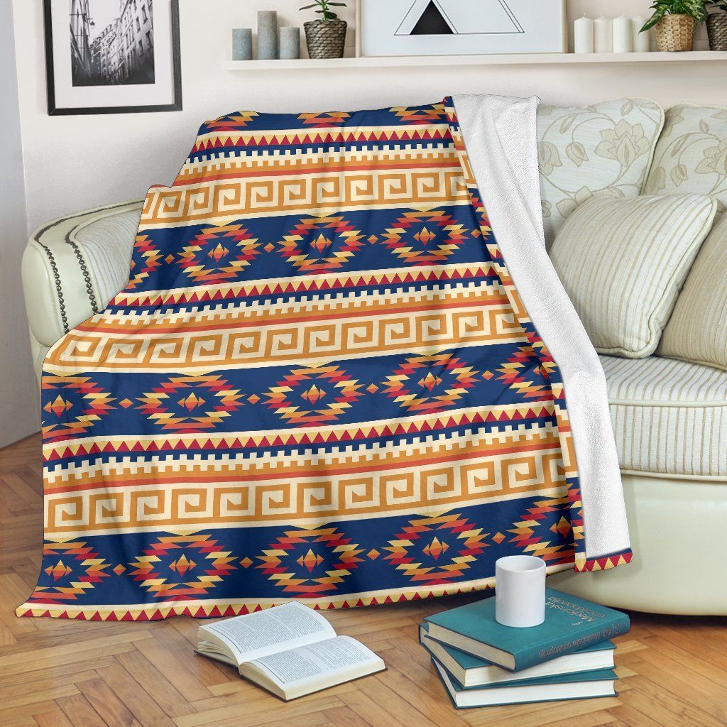Aztec Pendleton Tribal Indians Navajo Native American Sherpa Fleece Blanket