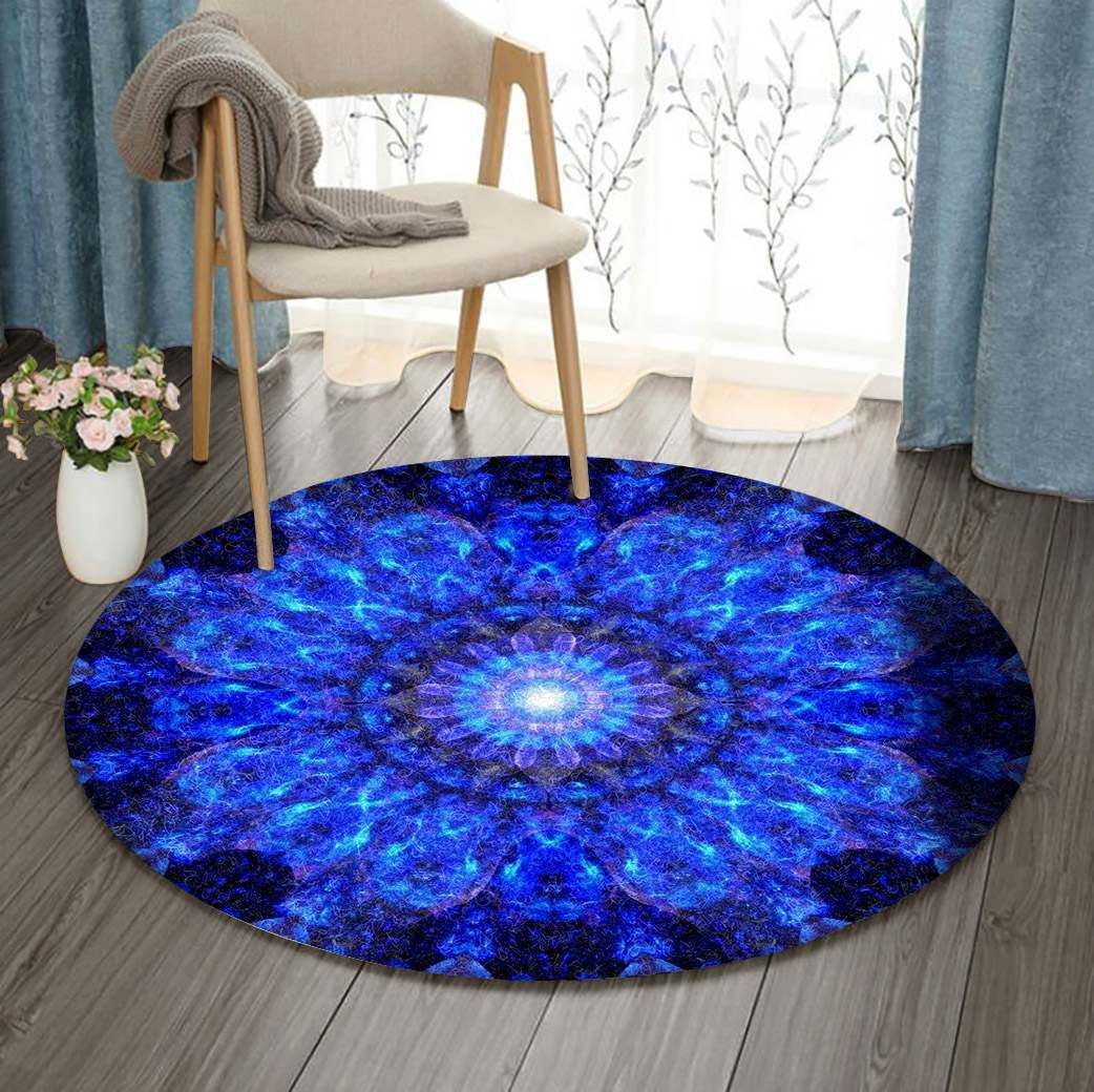 Azure Round Carpet