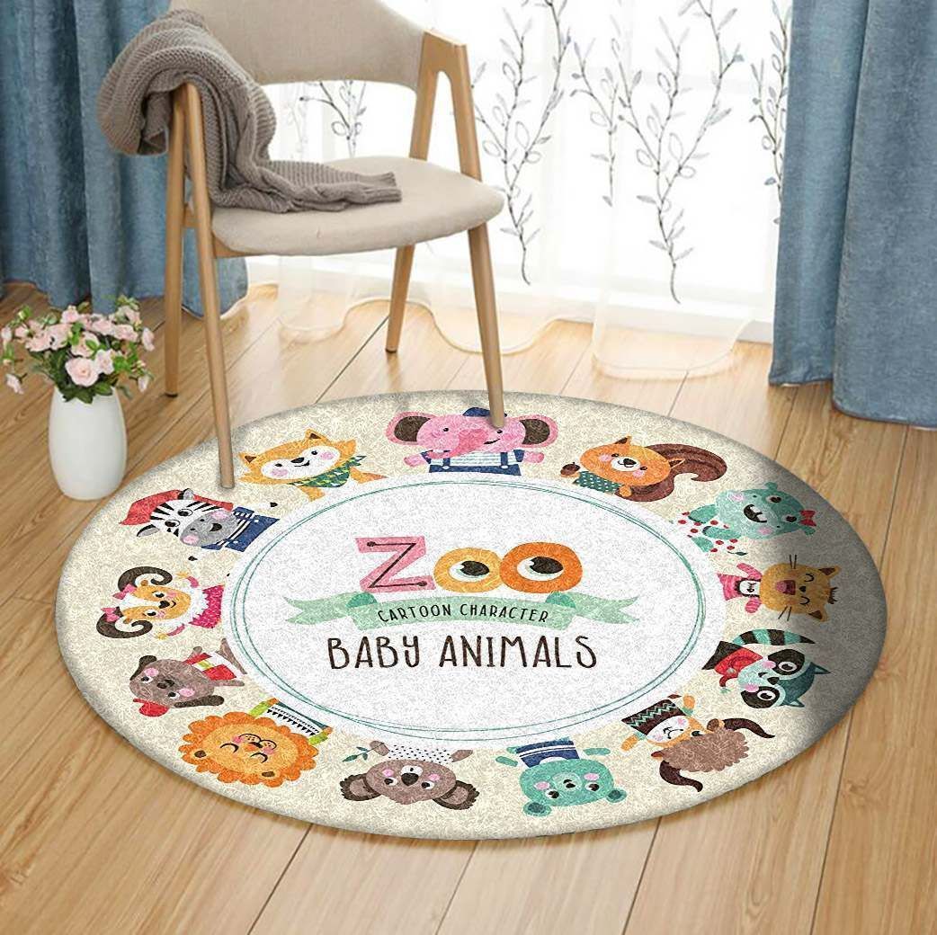 Baby Animals Round Carpet