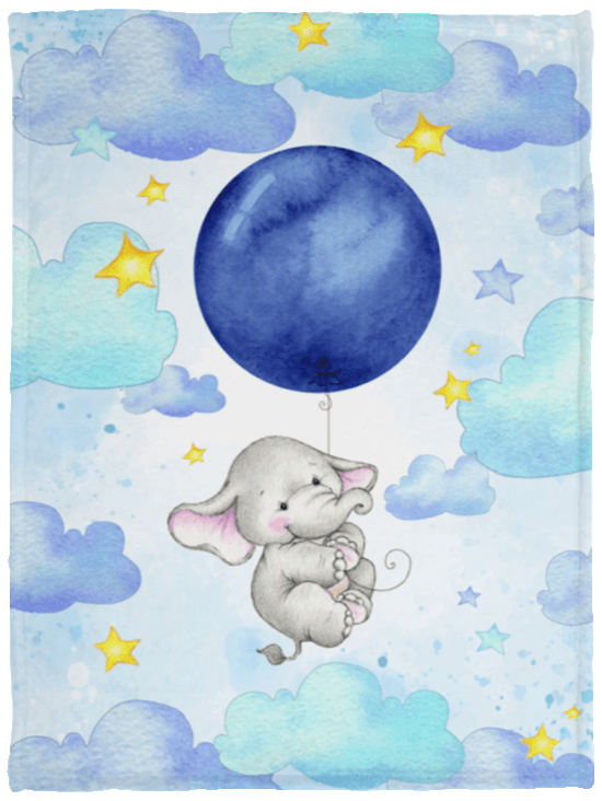 Baby Boy Elephant Nursery Milestone Sherpa Fleece Blanket