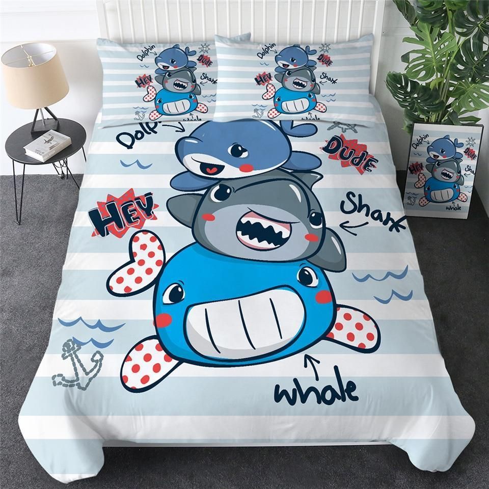 Baby Cartoon Shark Bedding Set