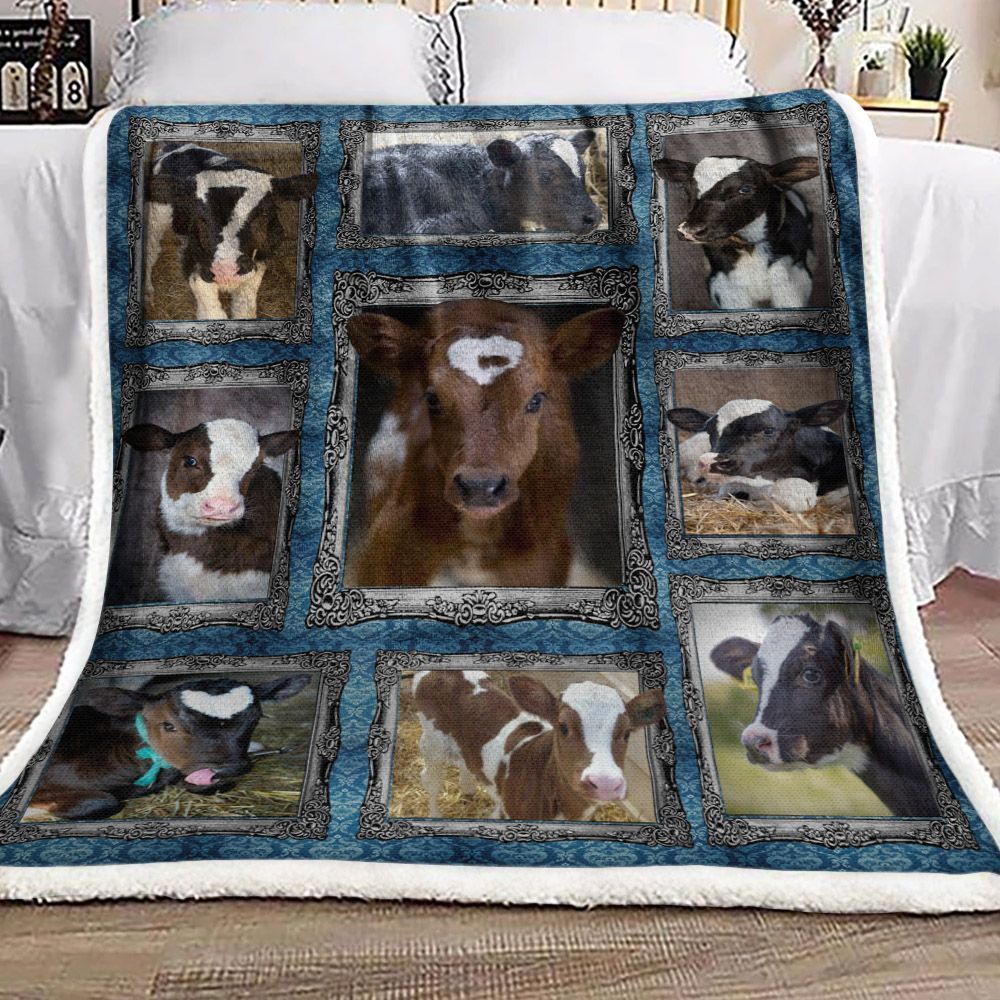 Baby Cow Sherpa Fleece Blanket