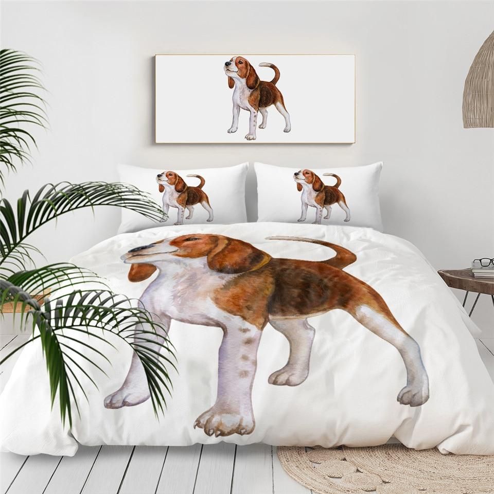 Baby Dog On White Background Bedding Set