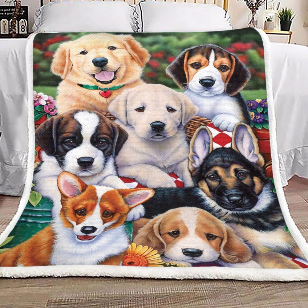 Baby Dogs Sherpa Fleece Blanket
