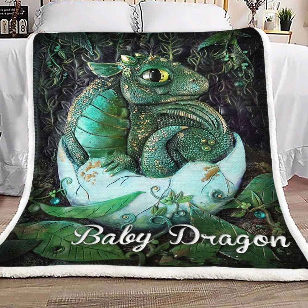 Baby Dragon Sherpa Fleece Blanket