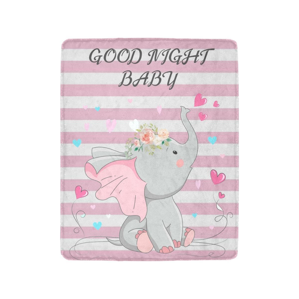 Baby Elephant Sherpa Fleece Blanket