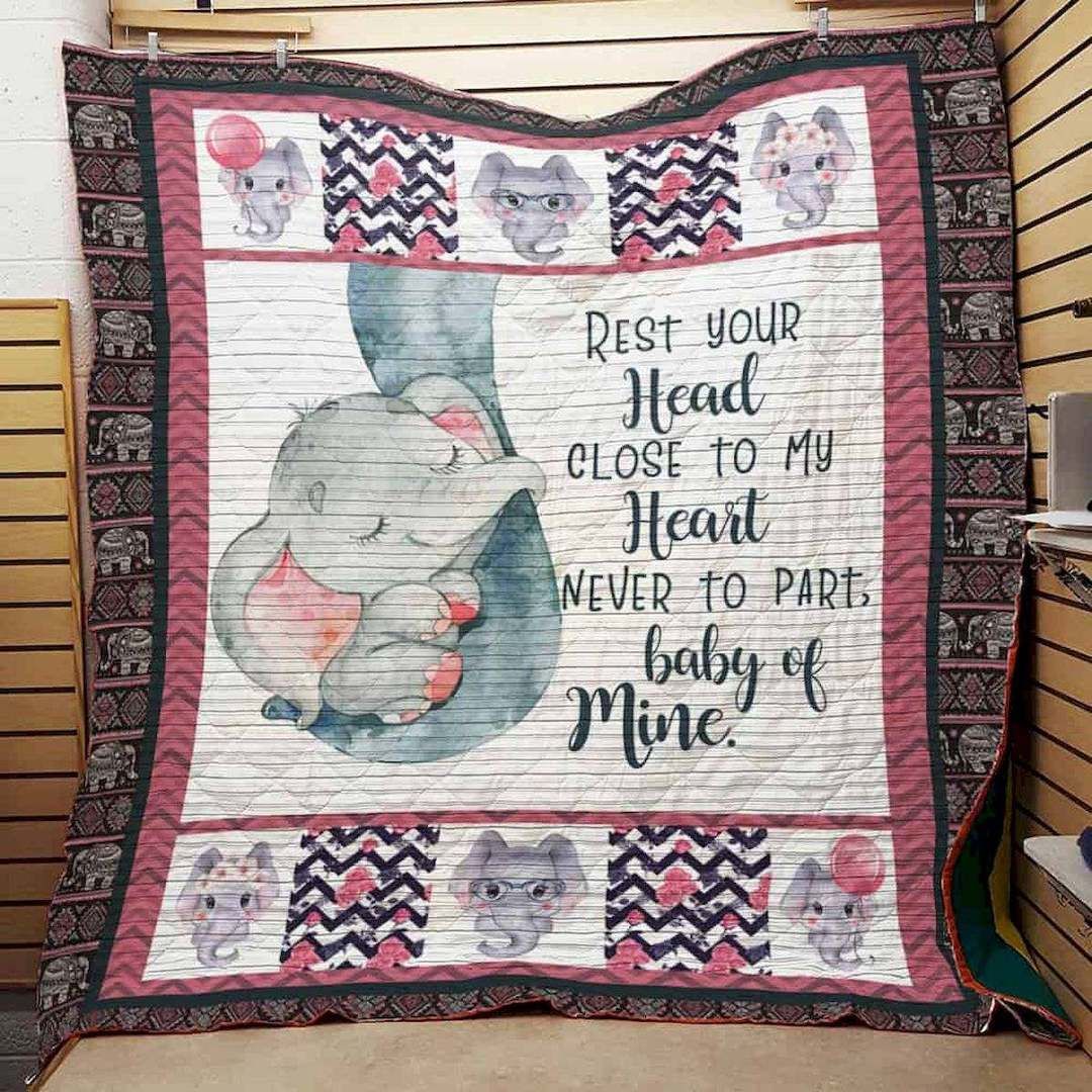 Baby Elephant CLD270650 Quilt Blanket
