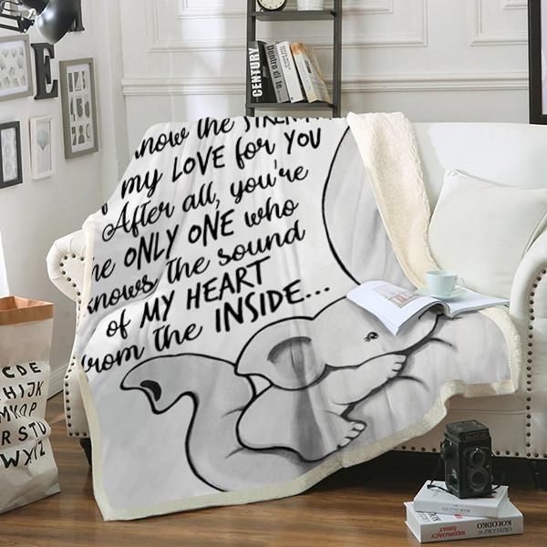 Baby Elephant Sherpa Fleece Blanket