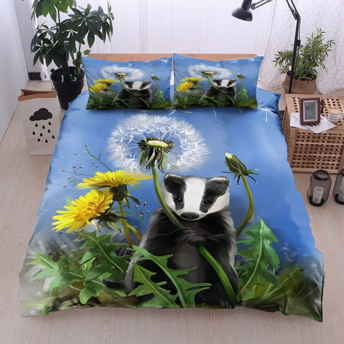 Baby Foumart And Dandelions Bedding Set