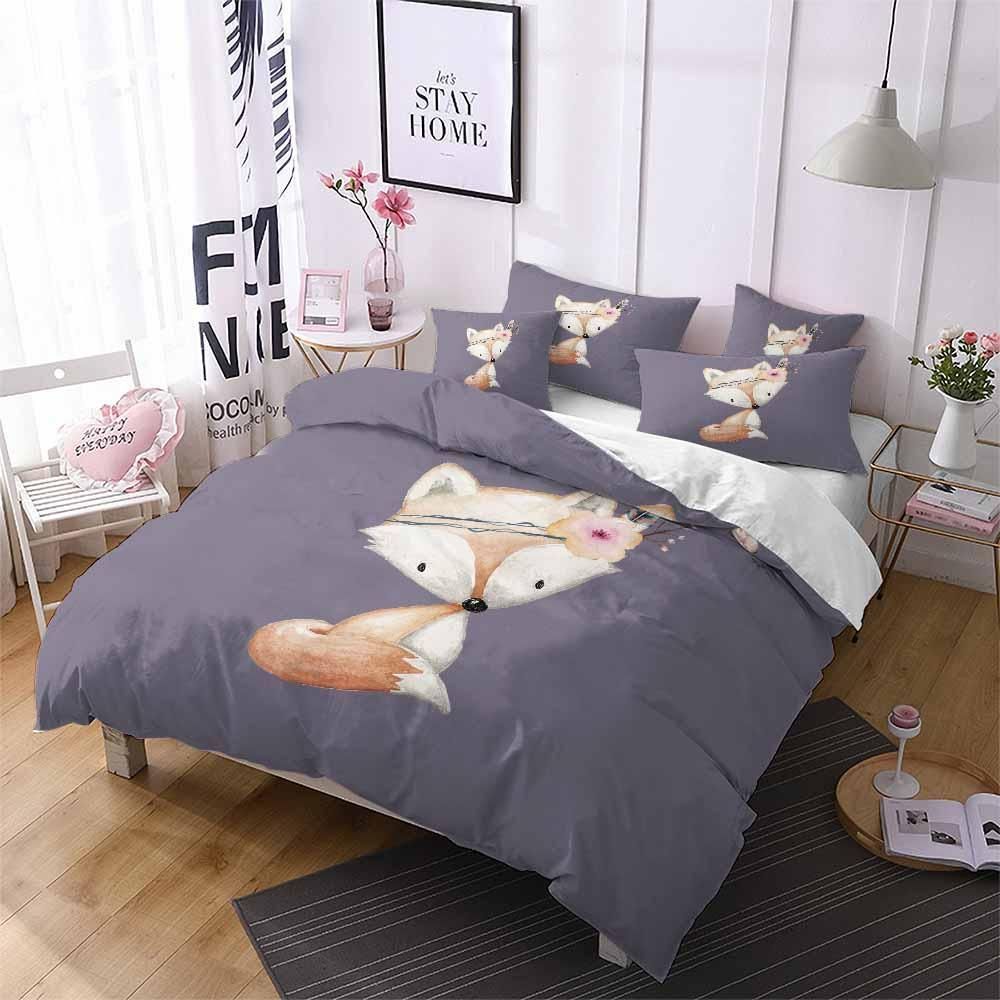 Baby Foxie Gray Color Printed Bedding Set
