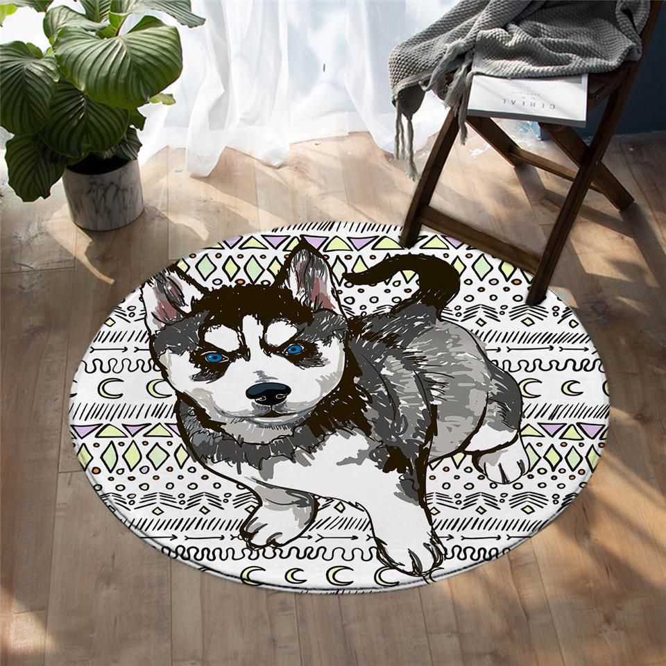 Baby Husky Round Carpet