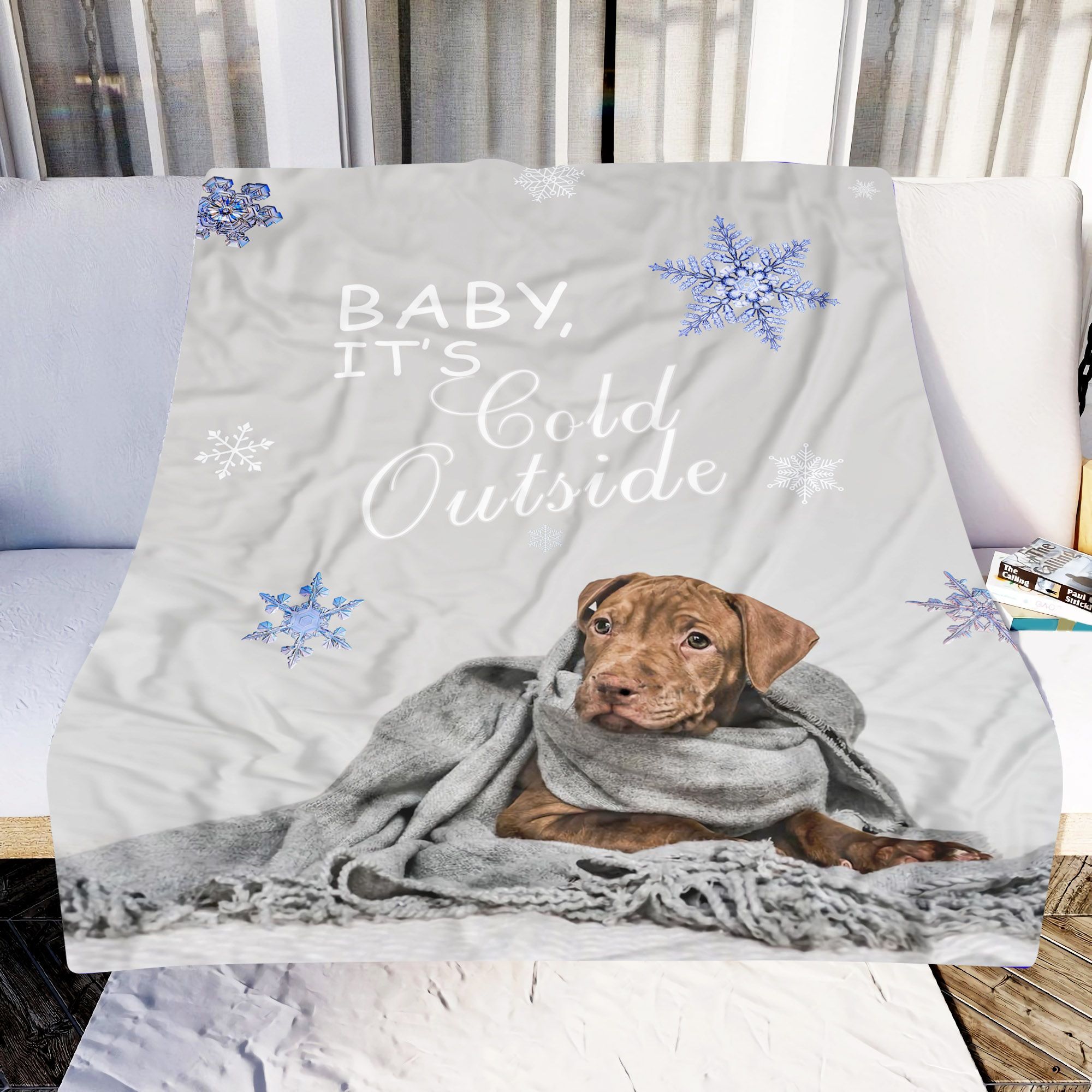 Baby It Is Cold Outside Chocolate Lab Sherpa Fleece Blanket