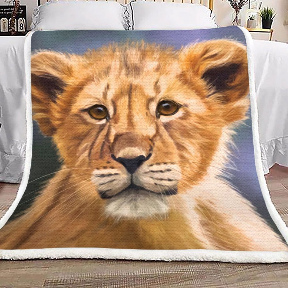 Baby Lion Sherpa Fleece Blanket