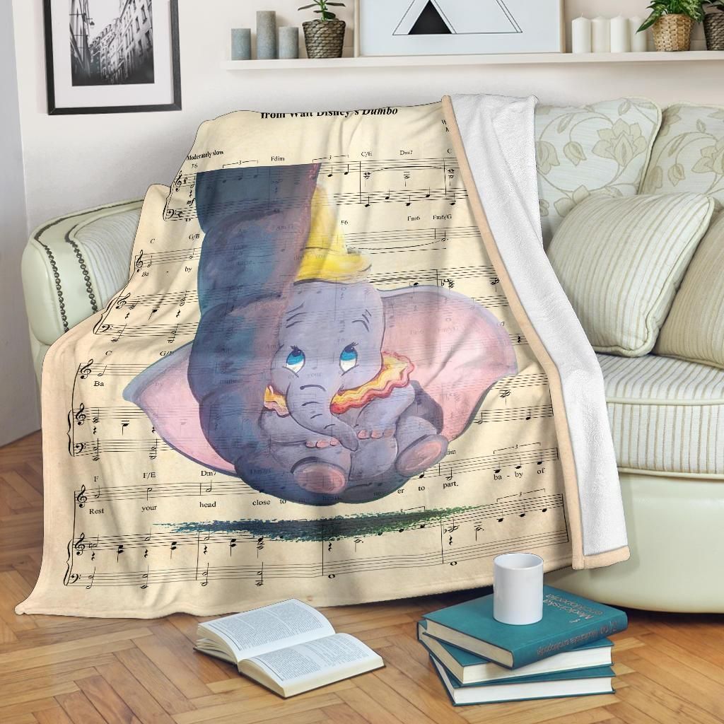 Baby Mine Song Lyric Dumbo Printed Fleece Blanket For Fans