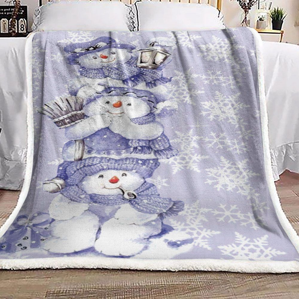 Baby Snowman Christmas Sherpa Fleece Blanket