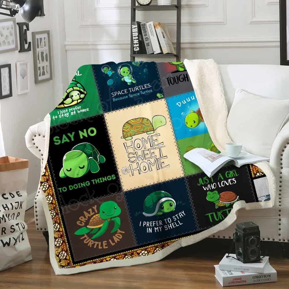 Baby Turtle Sherpa Fleece Blanket