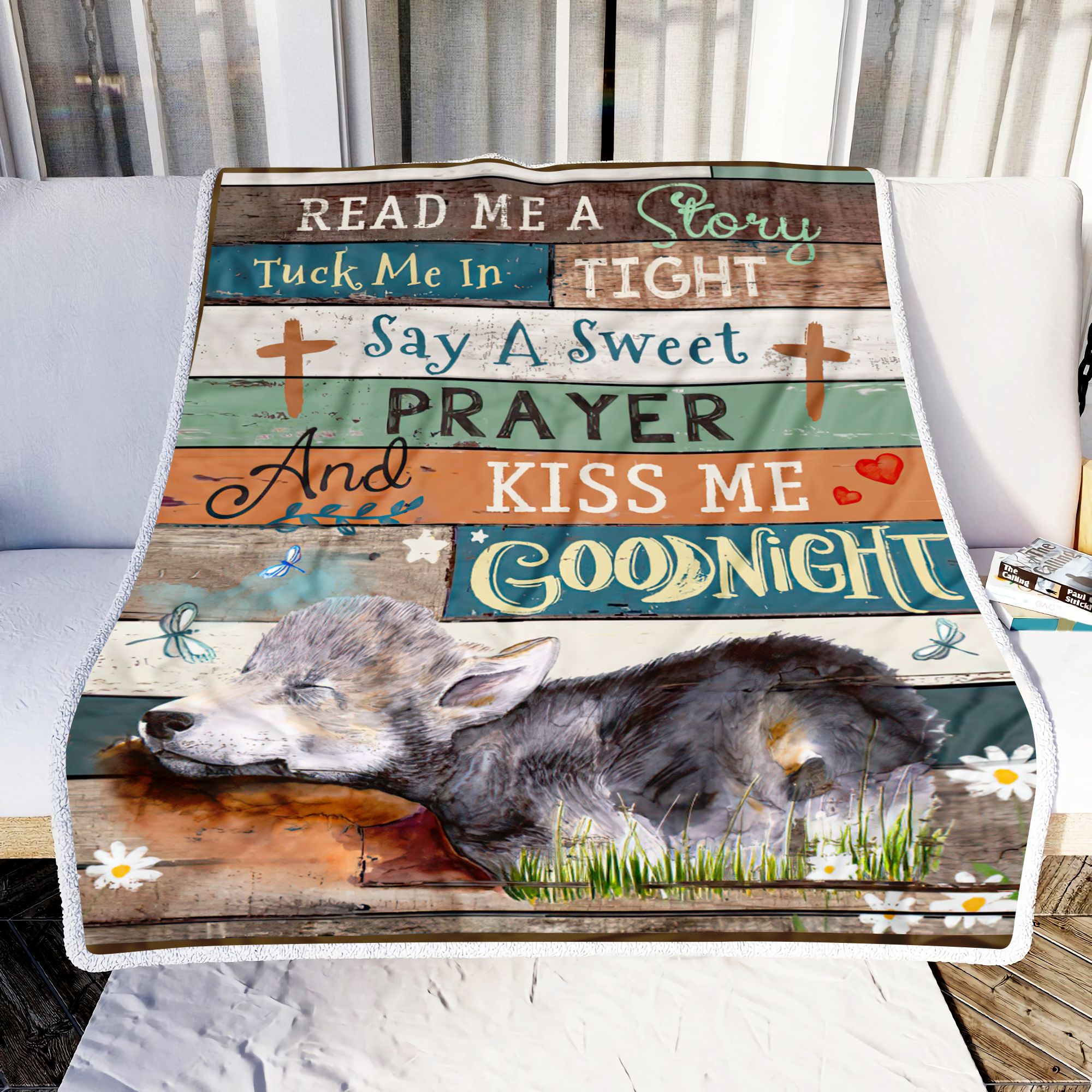 Baby Wolf Read Me A Story Fleece Blanket