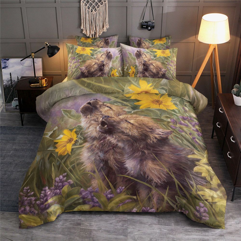 Baby Wolves Howling Bedding Set