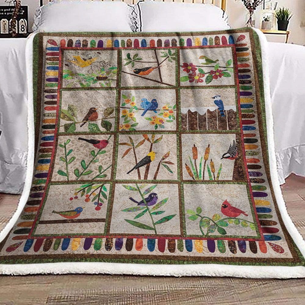 Backyard Birds Sherpa Fleece Blanket