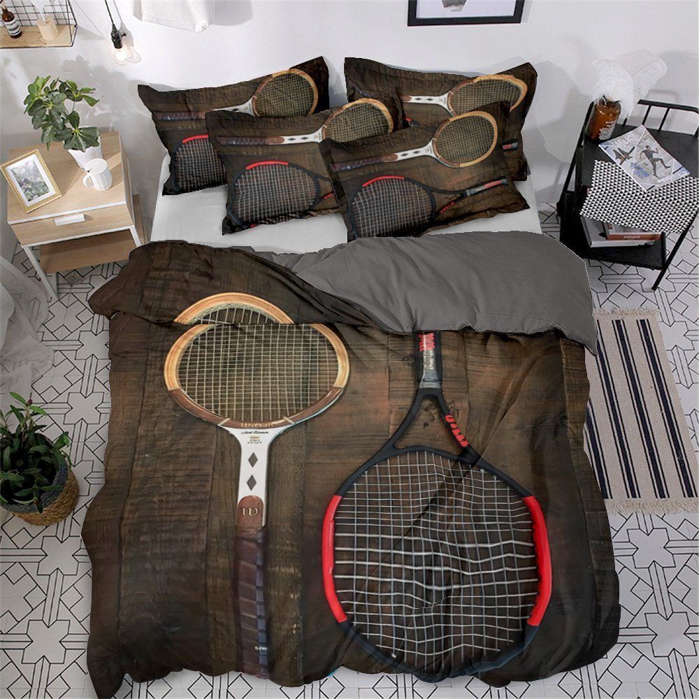 Badminton Cotton Bed Sheets Spread Comforter Bedding Set