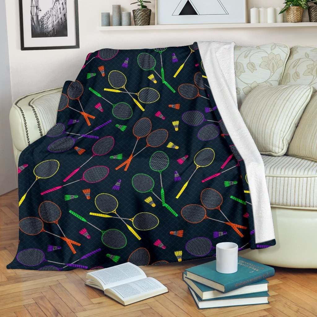 Badminton Colorful Sherpa Fleece Blanket