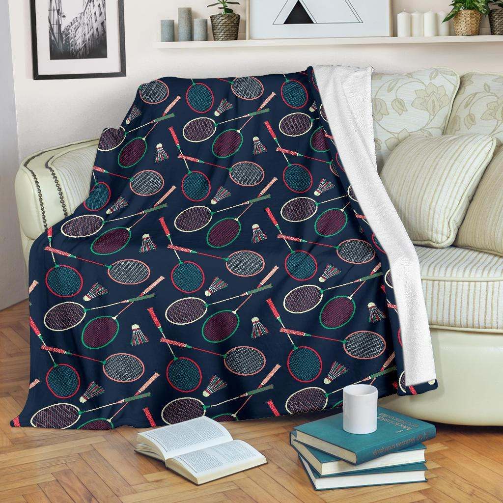Badminton Pattern Sherpa Fleece Blanket