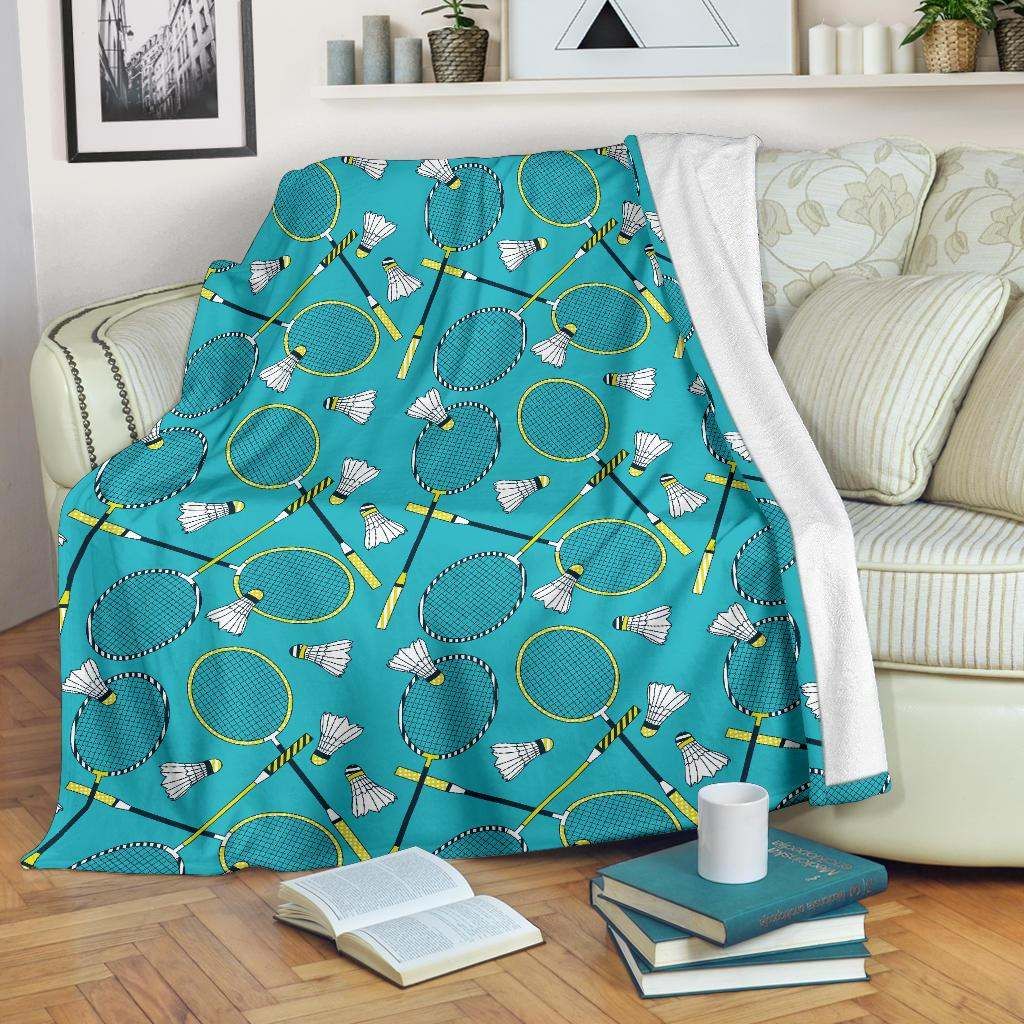 Badminton Pattern Sherpa Fleece Blanket