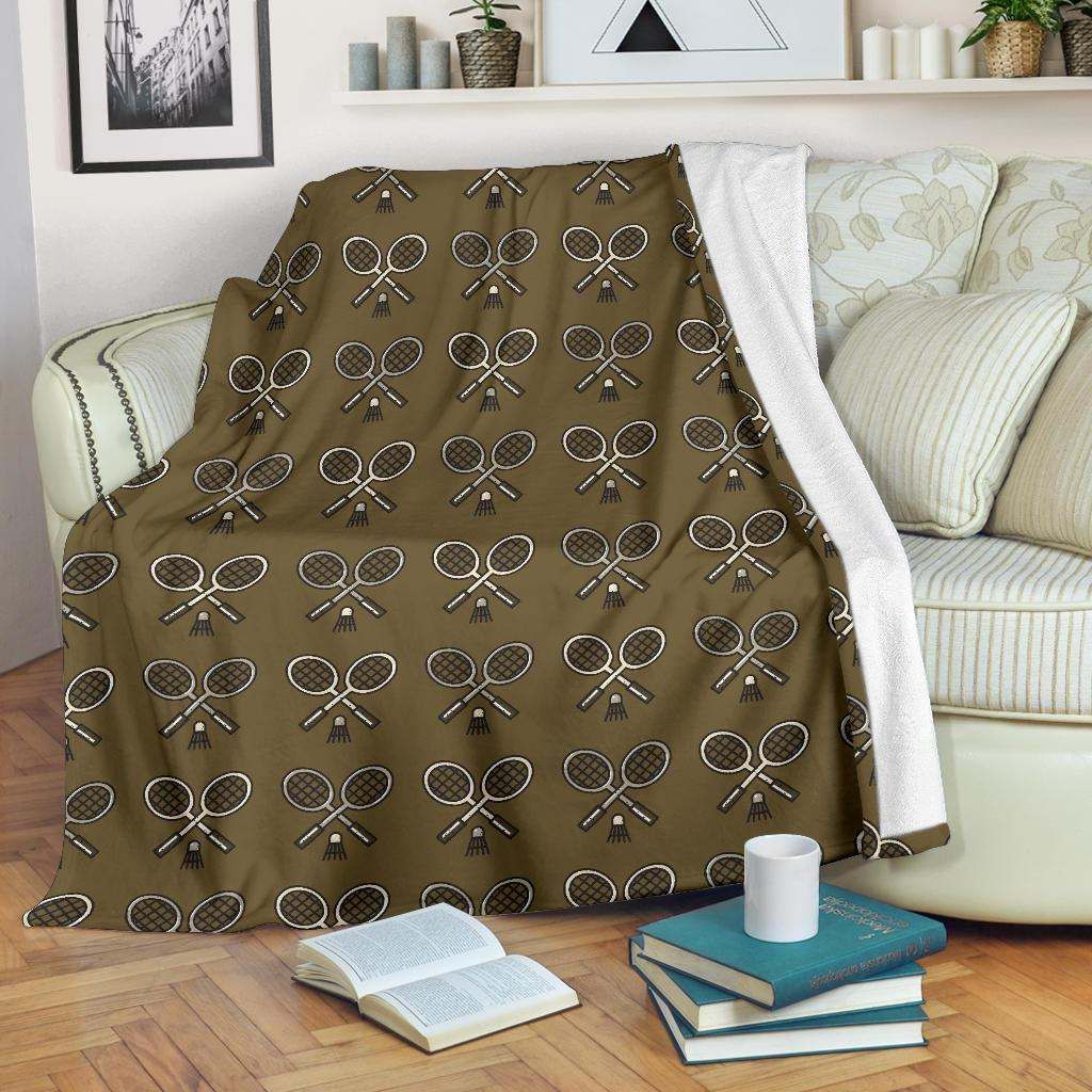 Badminton Pattern Sherpa Fleece Blanket