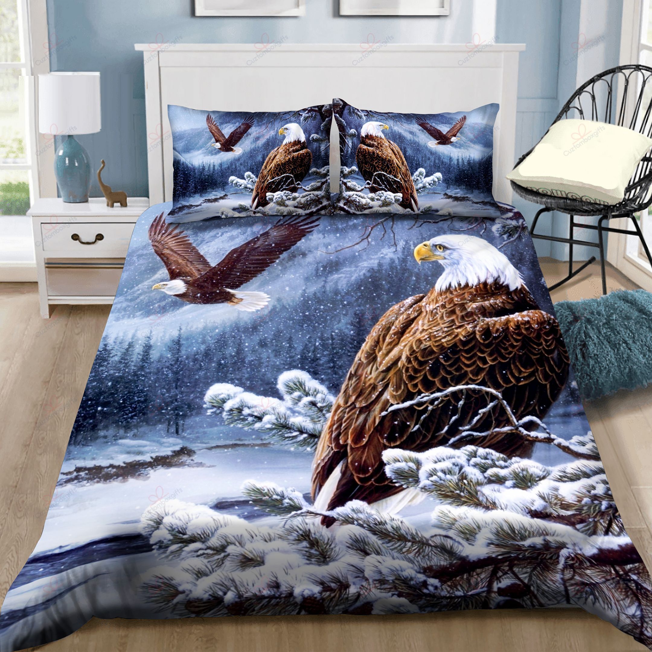 Bald Eagle In Winter Bedding Set