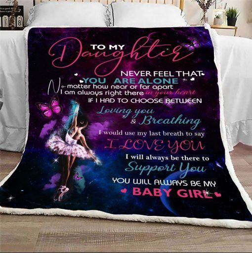 Ballet To My Daughter Never Sherpa Fleece Blanket