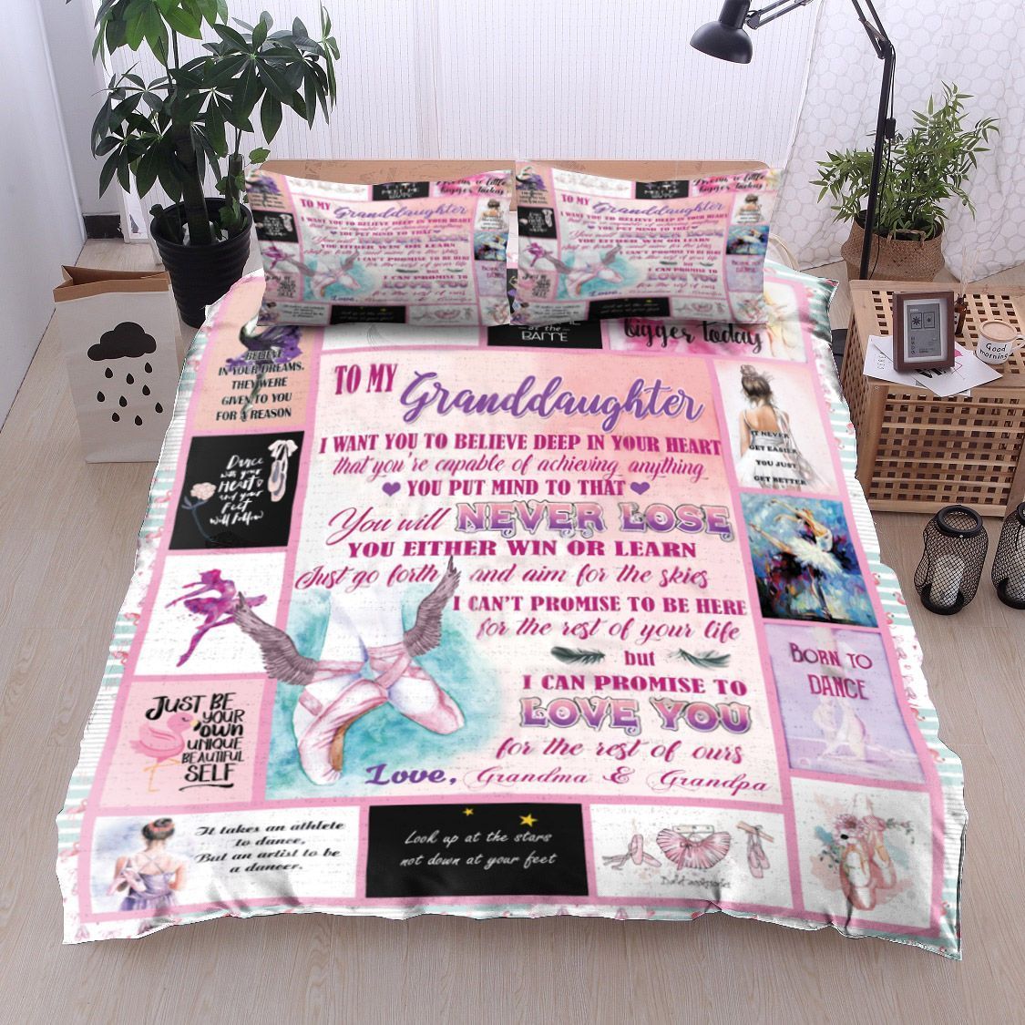 Ballet To My Granddaughter Bedding Set