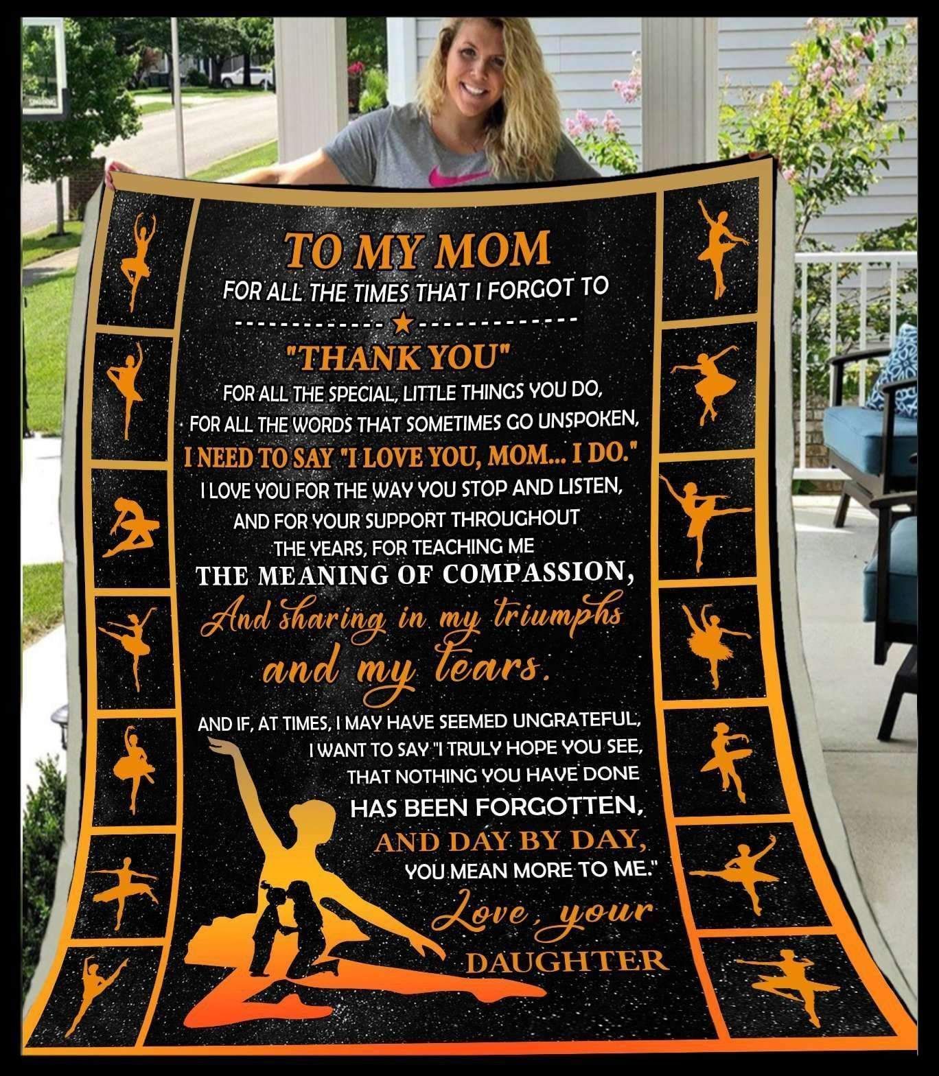 Ballet To My Mom Thank You Sherpa Fleece Blanket