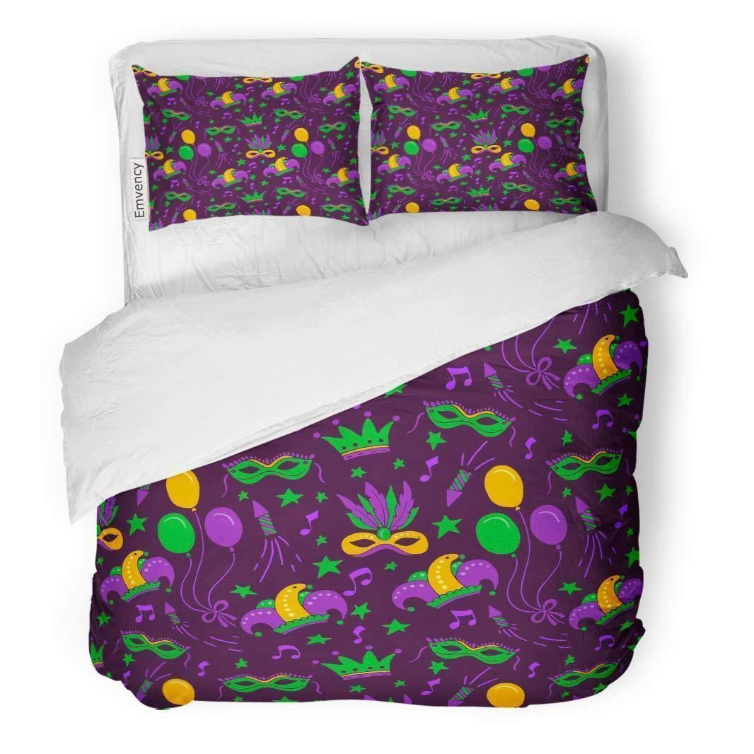 Balloon Carnival Mask Confetti Trumpet Crown Ribbon Bedding Set