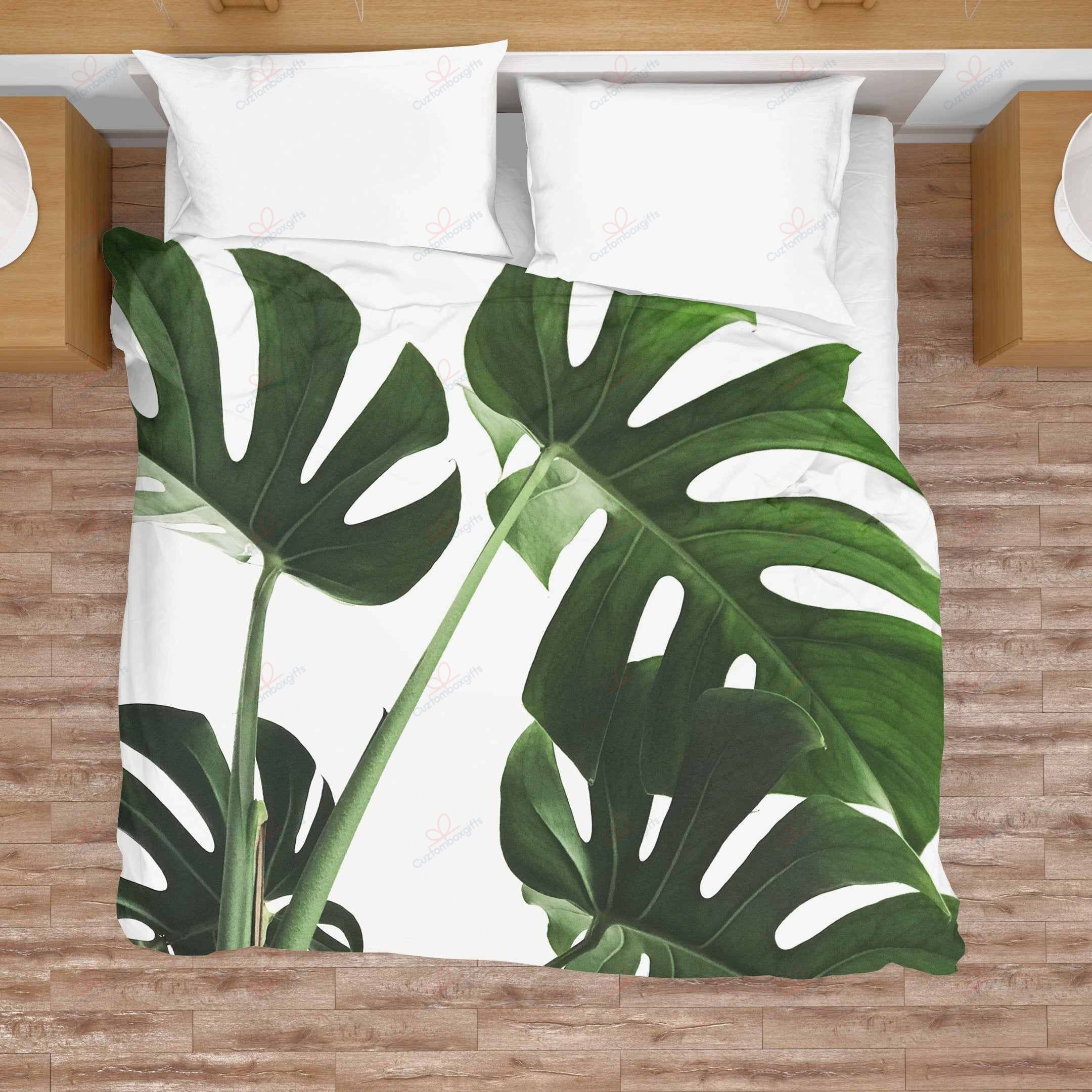 Banana Green Leaf Printed Bedding Set
