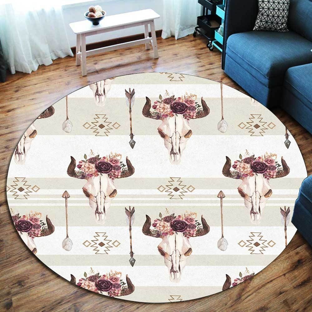 Baphomet Skull Round Carpet