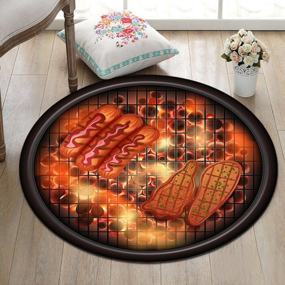 Barbecue Sausage Round Carpet