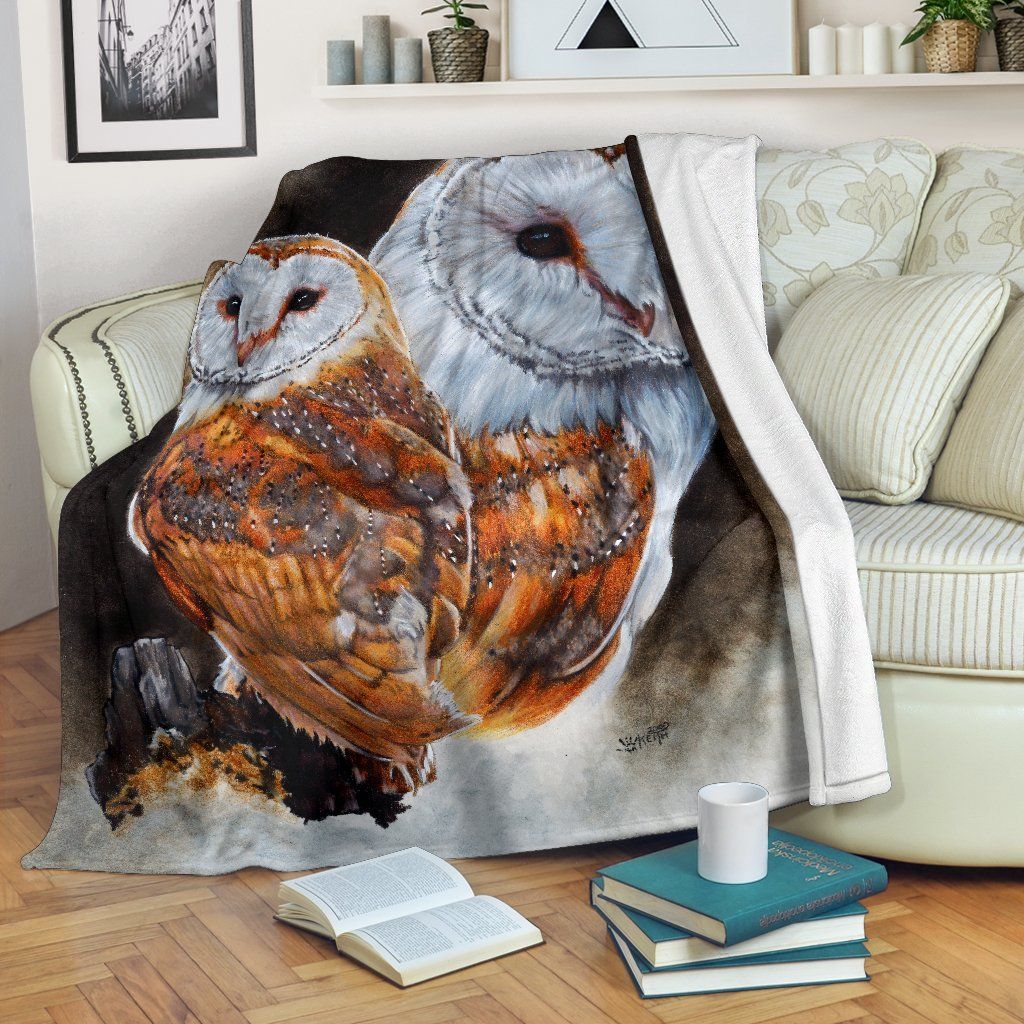 Barn Owl Sherpa Fleece Blanket