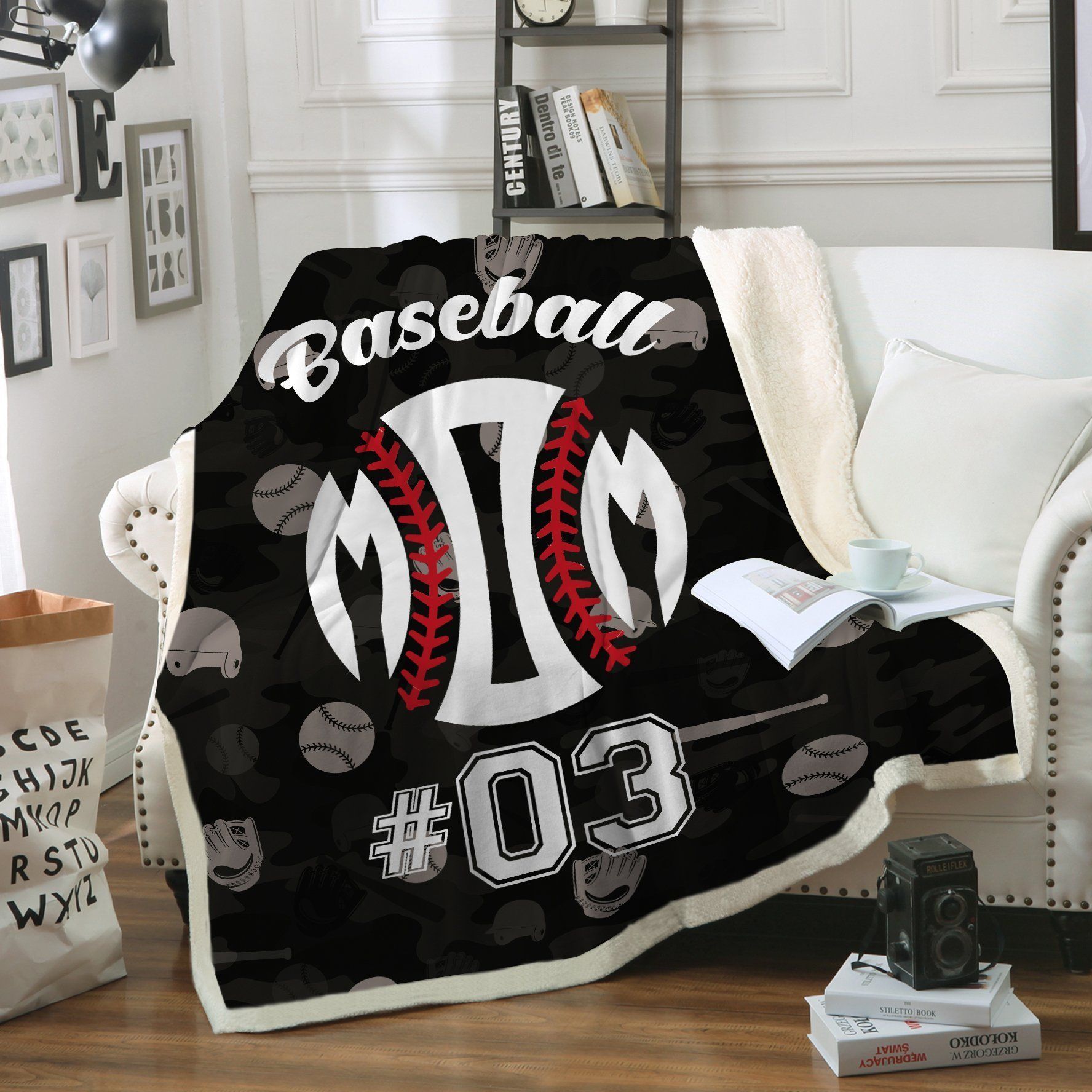 Baseball 03 Sherpa Fleece Blanket