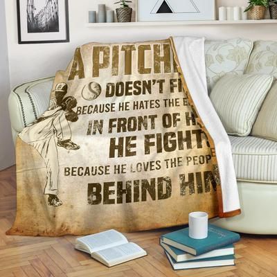 Baseball A Pitcher Sherpa Fleece Blanket
