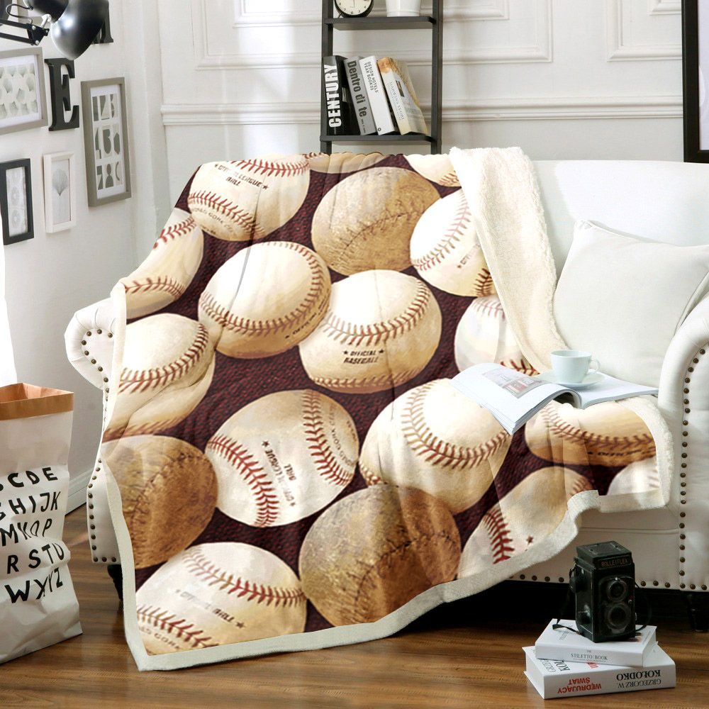 Baseball Sherpa Fleece Blanket