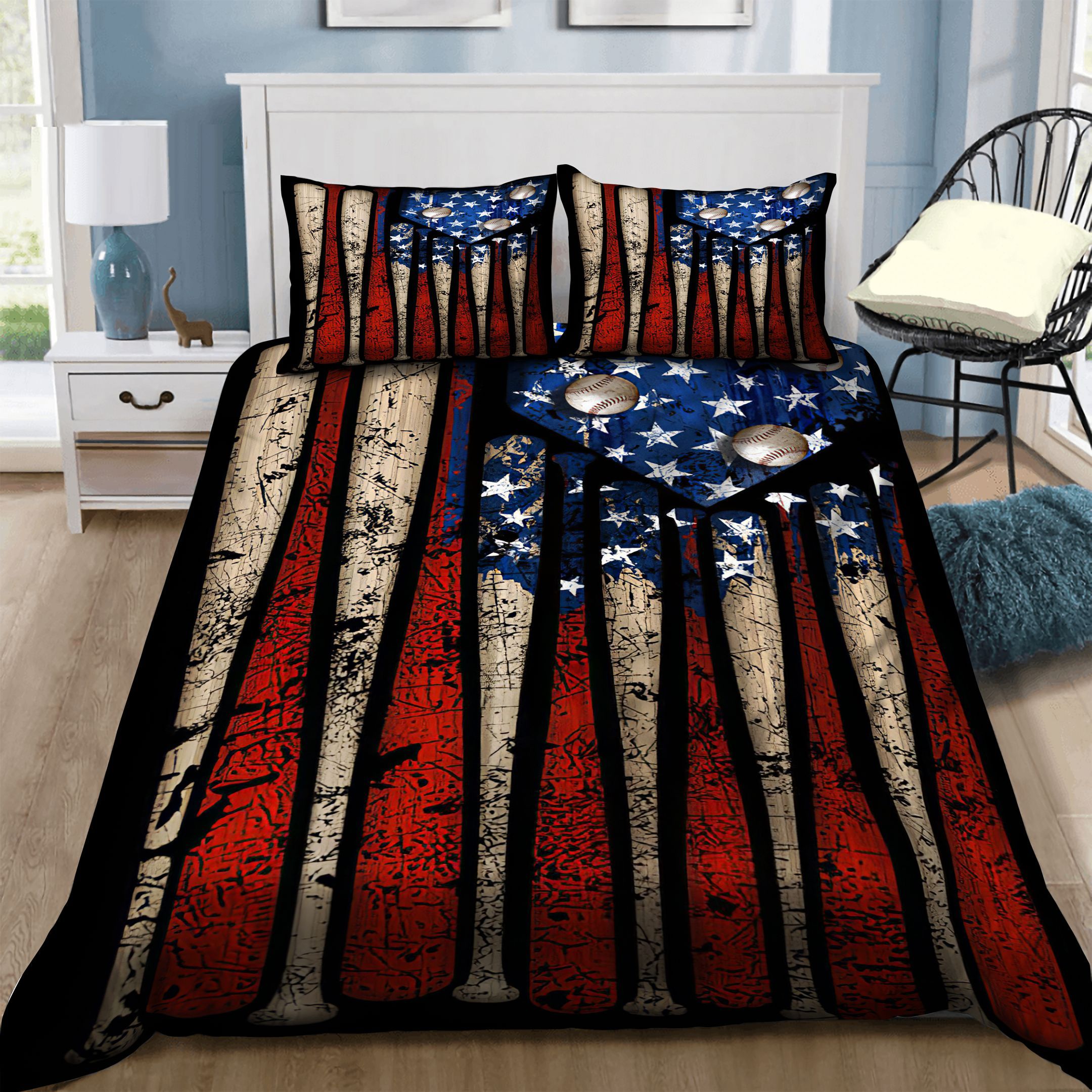 Baseball American  Bedding Set