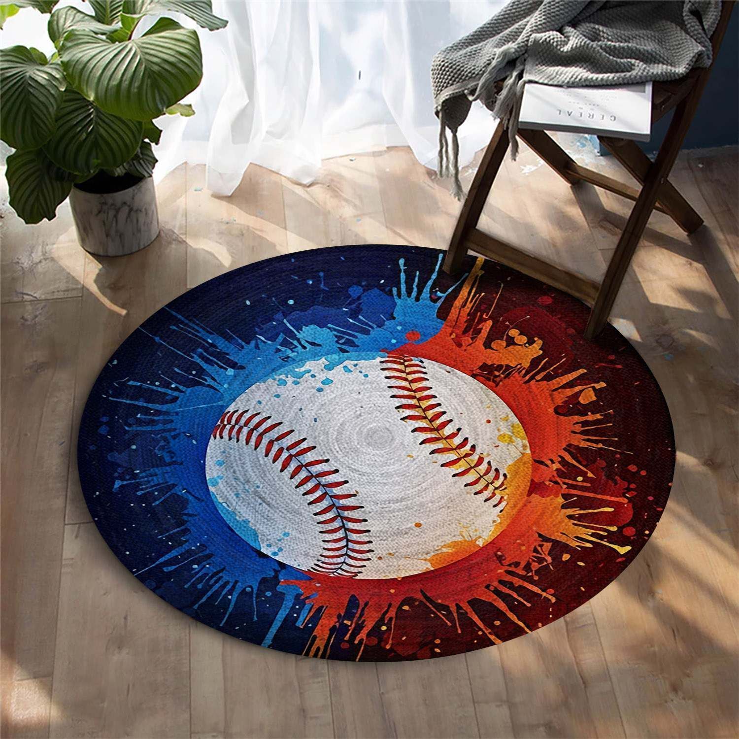 Baseball Round Carpet