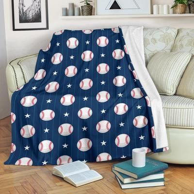 Baseball Ball Sherpa Fleece Blanket