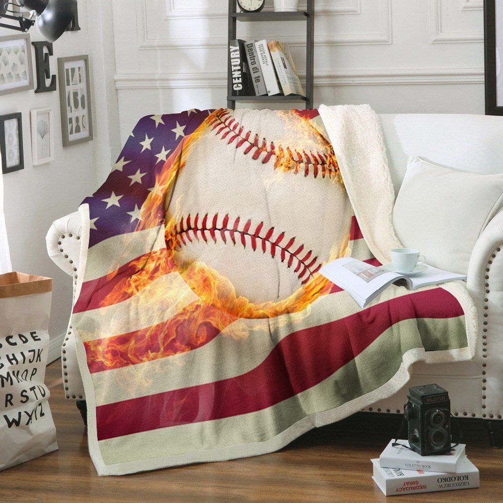 Baseball Sherpa Fleece Blanket