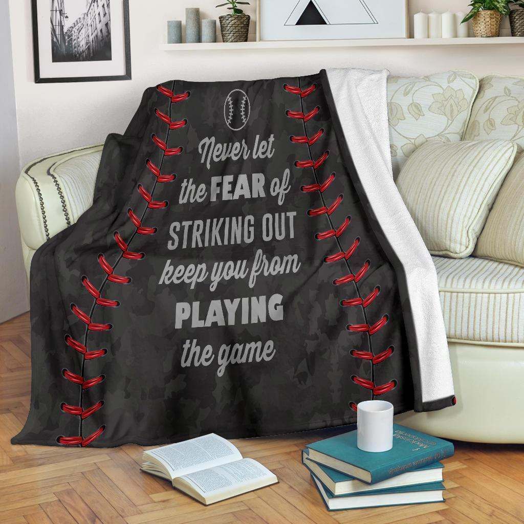 Baseball Black Sherpa Fleece Blanket