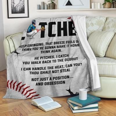 Baseball Catcher Sherpa Fleece Blanket