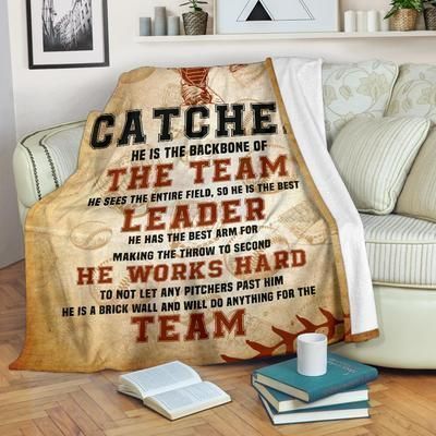 Baseball Catcher Sherpa Fleece Blanket