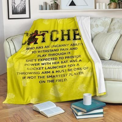 Baseball Catcher Sherpa Fleece Blanket