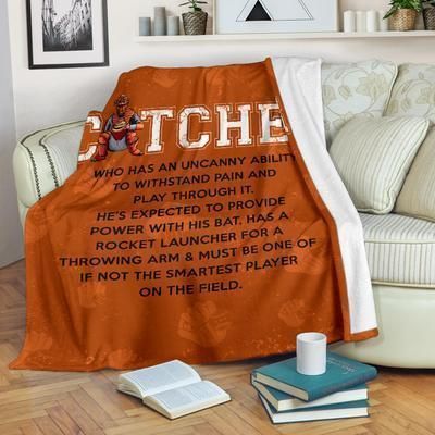 Baseball Catcher Sherpa Fleece Blanket
