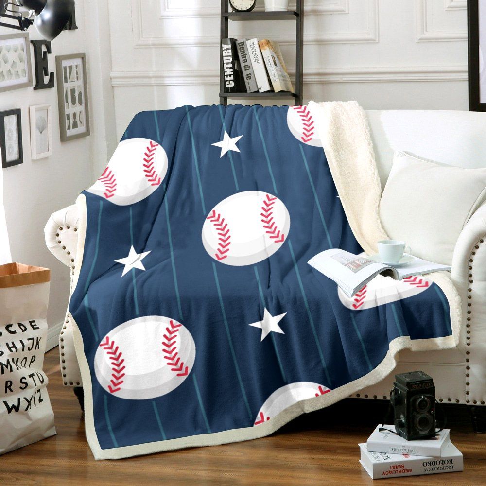 Baseball Sherpa Fleece Blanket